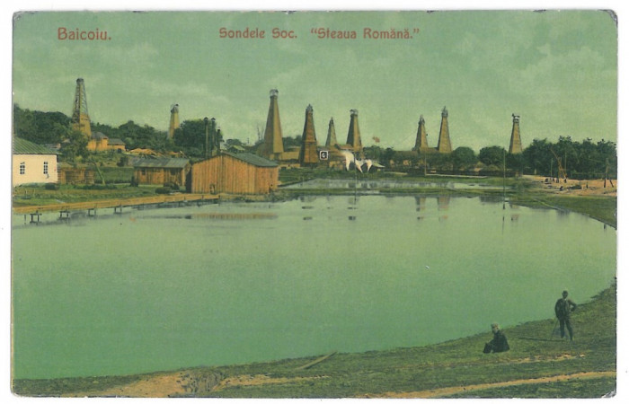3789 - BAICOI, Prahova, oil wells - old postcard - unused