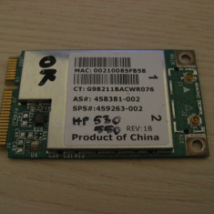 Placa de retea wireless HP 530 Broadcom BCM94312MCG, 459263-002