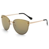 Ochelari Soare Dama Fashion UV400 - MODEL OCHI DE PISICA / Cat Eye - Gold, Femei, Protectie UV 100%