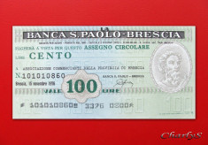 ITALIA - 100 Lire 1976 - Banca S. Paolo Brescia - UNC foto
