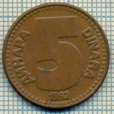 10726 MONEDA- YUGOSLAVIA - 5 DINARA -anul 1992 -STAREA CARE SE VEDE