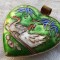 argint MEDALION CLOISSONE unic LEBEDE pe LAC de efect SPLENDID vintage VECHI