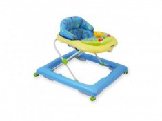 Premergator cu roti din silicon Baby Mix Blue-Cream foto