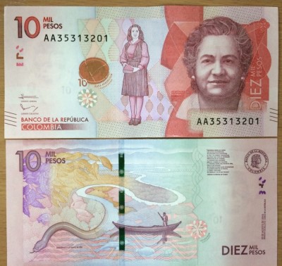 !!! NOU : COLUMBIA - 10.000 PESOS 2017 (2015) - P NEW - UNC foto