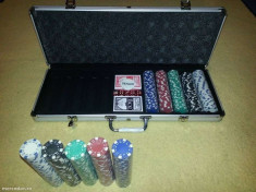 Poker de 500 jetoane in servieta din aluminiu foto