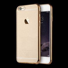 Husa iPhone 6 6S silicon bumper transparent SLIM gold foto