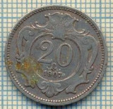 10758 MONEDA- AUSTRIA -20 HELLER -anul 1907 -STAREA CARE SE VEDE