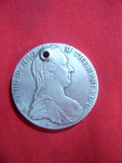 Moneda- Medalion , gaurita - Taler Maria Tereza 1780 ,cal.F.Buna , argint foto