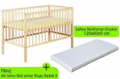 Patut KLUPS Radek X Natur fara sertar+ Saltea 12cm foto