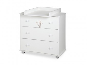 Comoda Bebe Klups Safari Giraffe Alb foto mare Comoda Bebe Klups Safari Giraffe Alb foto mare