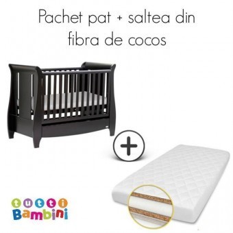 Set patut + salteluta pentru bebelusi Lucas Expresso foto mare Set patut + salteluta pentru bebelusi Lucas Expresso foto mare