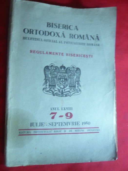 Buletinul Oficial -Patriarhia Romane Biserica Ortodoxa Romana -Regulamente 1950