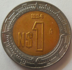 Moneda bimetal 1 Nuevo Peso - MEXIC, anul 1994 *cod 4675 foto