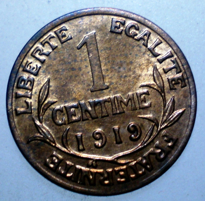 F.395 FRANTA 1 CENTIME 1919 XF/AUNC