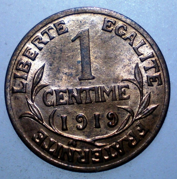 F.401 FRANTA 1 CENTIME 1919 XF/AUNC