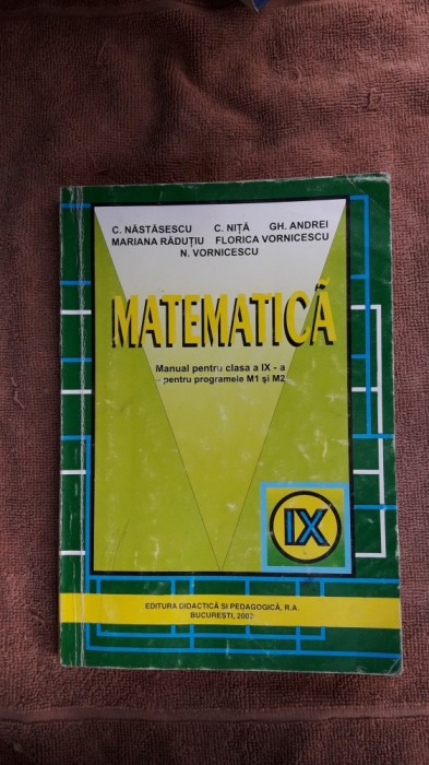 MATEMATICA CLASA A IX A PENTRU PROGRAMELE M1 SI M2 NASTASESCU NITA