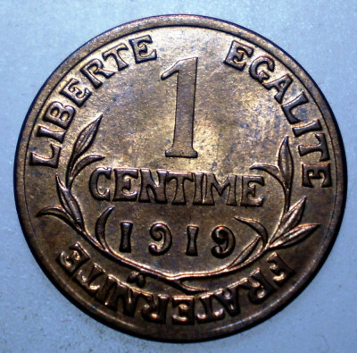 F.419 FRANTA 1 CENTIME 1919 XF/AUNC foto