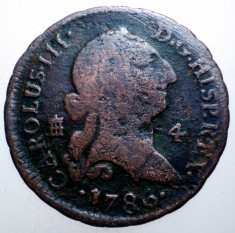 G.015 SPANIA CARLOS III 4 MARAVEDIS 1786 foto