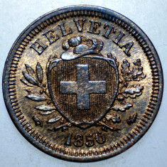 F.423 ELVETIA 1 RAPPEN 1850 A XF/AUNC