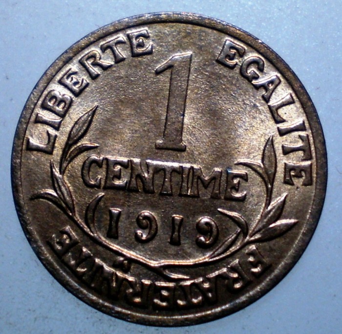 F.402 FRANTA 1 CENTIME 1919 XF/AUNC