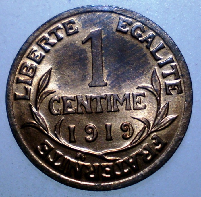 F.400 FRANTA 1 CENTIME 1919 XF/AUNC