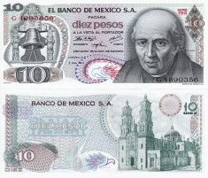 MEXIC 10 pesos 1971 UNC!!! foto