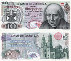 MEXIC 10 pesos 1975 UNC!!! foto
