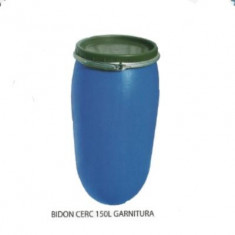 Butoi plastic 150l cu cerc foto