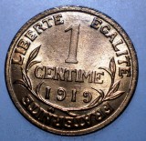 F.418 FRANTA 1 CENTIME 1919 XF/AUNC, Europa, Bronz