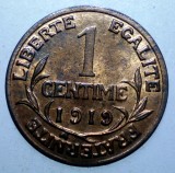 F.413 FRANTA 1 CENTIME 1919 XF/AUNC, Europa, Bronz