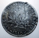 7.880 FRANTA 1 FRANC 1910 FALS 3,9g, Europa