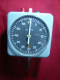 Cronometru vechi de laborator marca Junghans Germania Dameca ,gri, 12x12 cm