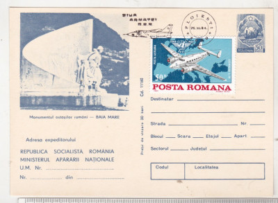 bnk cp Romania - Ziua armatei RSR 1984 - carte postala cu stampila ocazionala foto