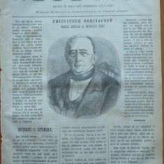 Ziarul Resboiul , nr. 82 , 1877 , gravura , Principele Gorciacoff , Cancelarul
