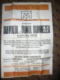 Afis la Teatrul Mic - piesa Diavolul si Bunul Dumnezeu 1982 ,dim. =70 x100 cm