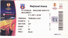 Bilet meci fotbal STEAUA Bucuresti - MACCABI HAIFA 03.11.2011 foto