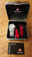 Ceas mana WENGER 7010X Original Swiss Made bratara metalica Quartz foto