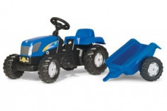 Tractor Cu Pedale Si Remorca ROLLY TOYS Albastru 2-6 ani foto