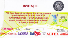 Invitatie fotbal RAPID BUCURESTI-STEAUA (30.03.2006 sferturi Cupa UEFA) foto