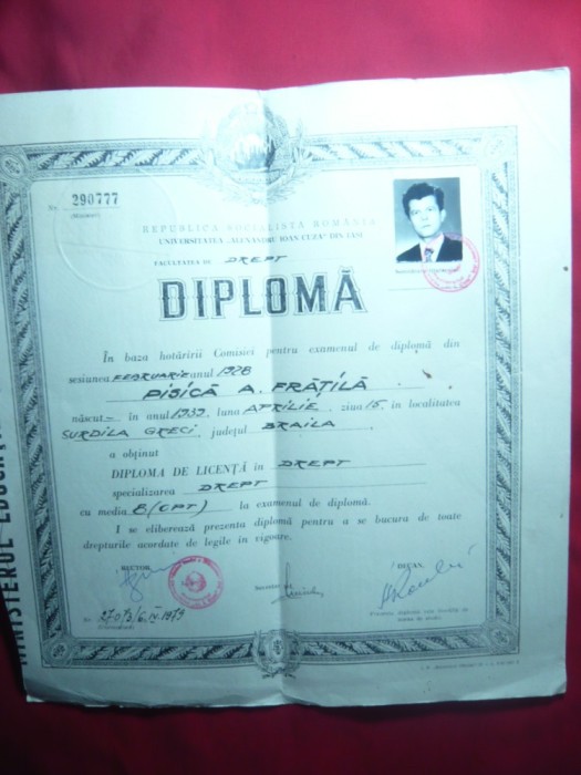 Diploma De Licenta La Universitatea Al Ioan Cuza Iasi Facultatea