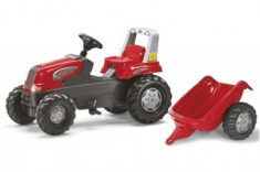 Tractor Cu Pedale Si Remorca 3-8 ani Rolly Toys Red foto