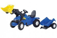 Tractor 3-8Ani Cu Pedale Si Remorca Rolly Toys Blue foto