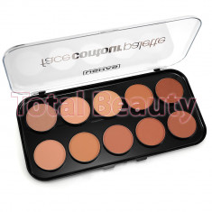 Trusa Pudra Contur fata 10 nuante - Powder Contouring Palette foto