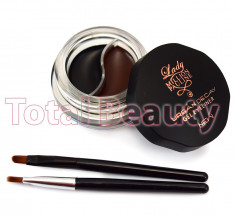 Eyeliner Gel 2 culori Long Lasting, Waterproof Black &amp;amp; Brown + 2 pensule foto