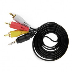 Adaptor cablu audio video jack 3.5 mm la rca 1.5metrii foto