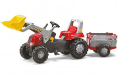 Tractor Cu Pedale Si Remorca Copii Rolly Toys 811397 foto