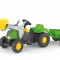 Tractor Cu Pedale Si Remorca Copii Rolly Toys 023134 Verde