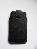 HUSA iPhone 4 4s neagra imitatie piele, Negru