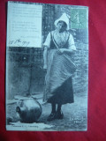 Ilustrata - Franta 1919 cu versuri H.Devanne- Laptaresei i s-a varsat ulciorul