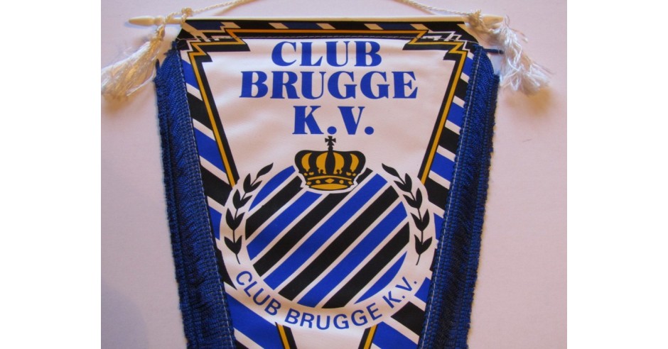 Fanion Collector OM - Club Bruges - Coupe D'Europe 1993 - Fabriqué En Belgique
